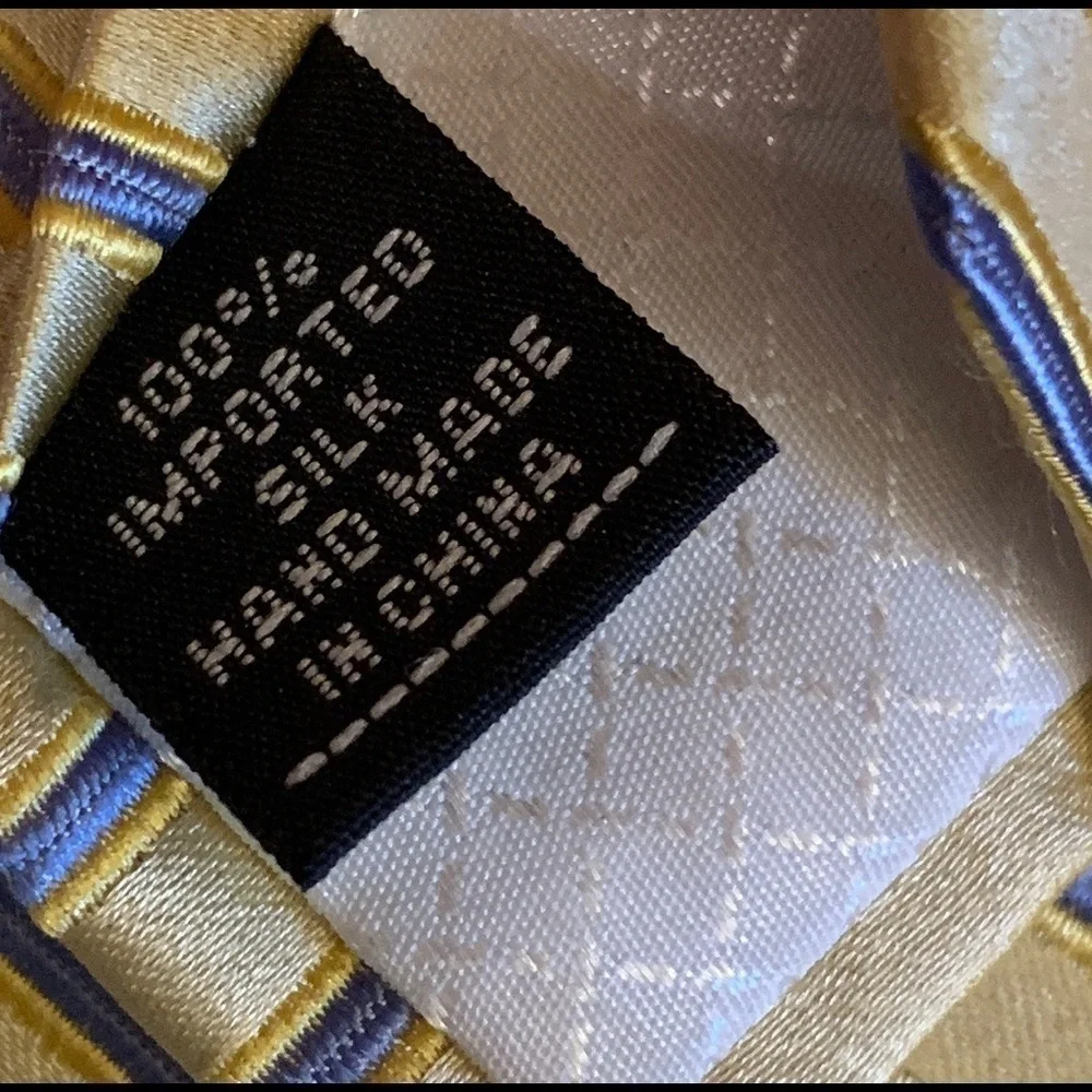 JONES NEW YORK Yellow Stripes Silk Necktie